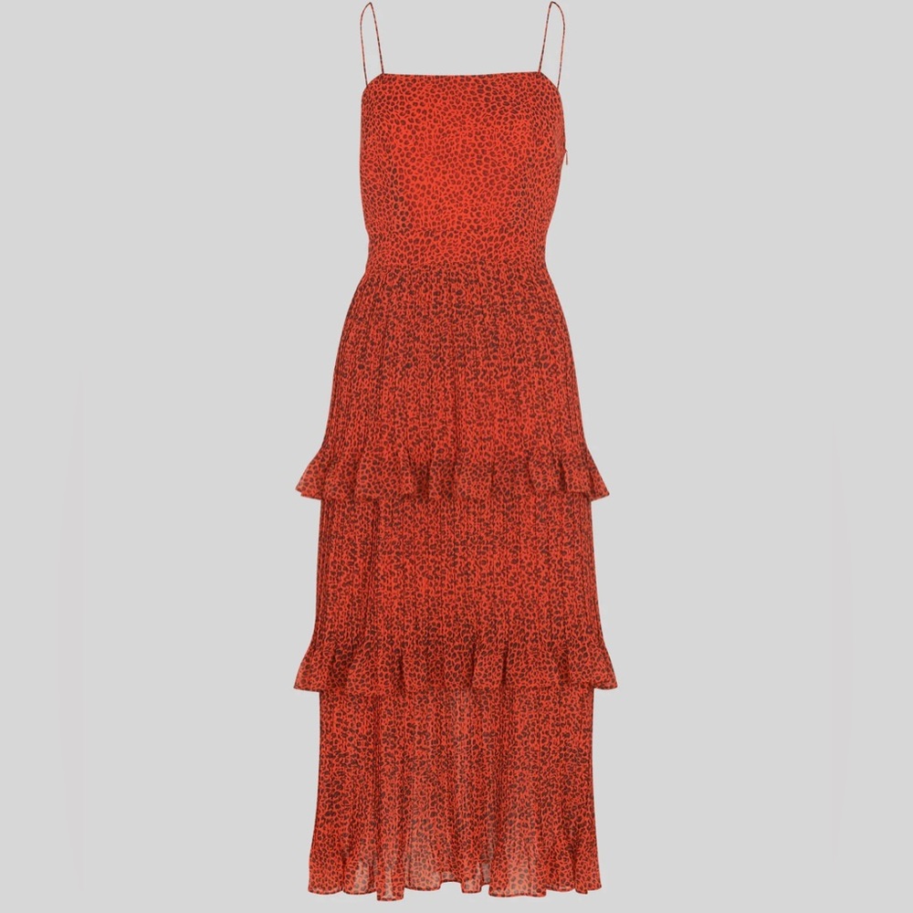 Whistles Tiered Leopard Dress